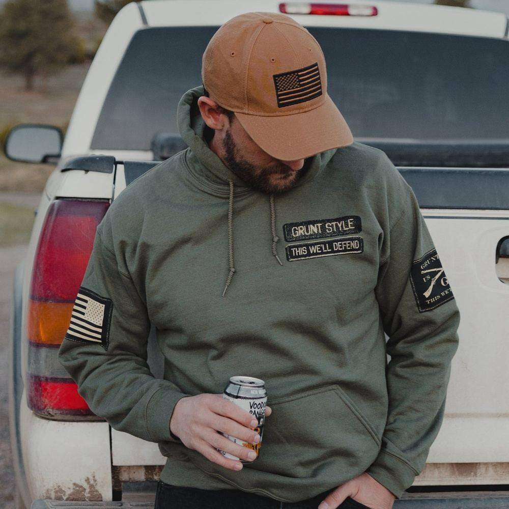 Grunt Style Name Tape Hoodie - Green Jacket