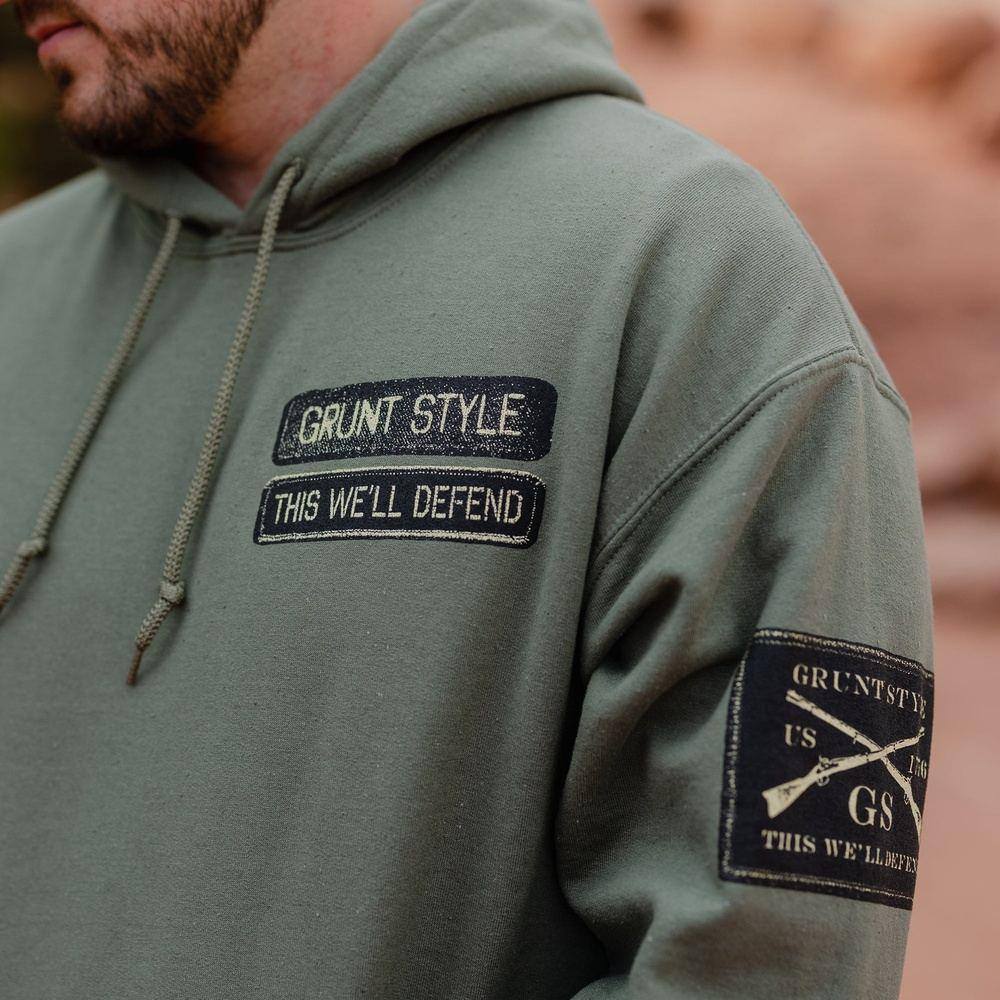 Grunt Style Name Tape Hoodie - Green Jacket