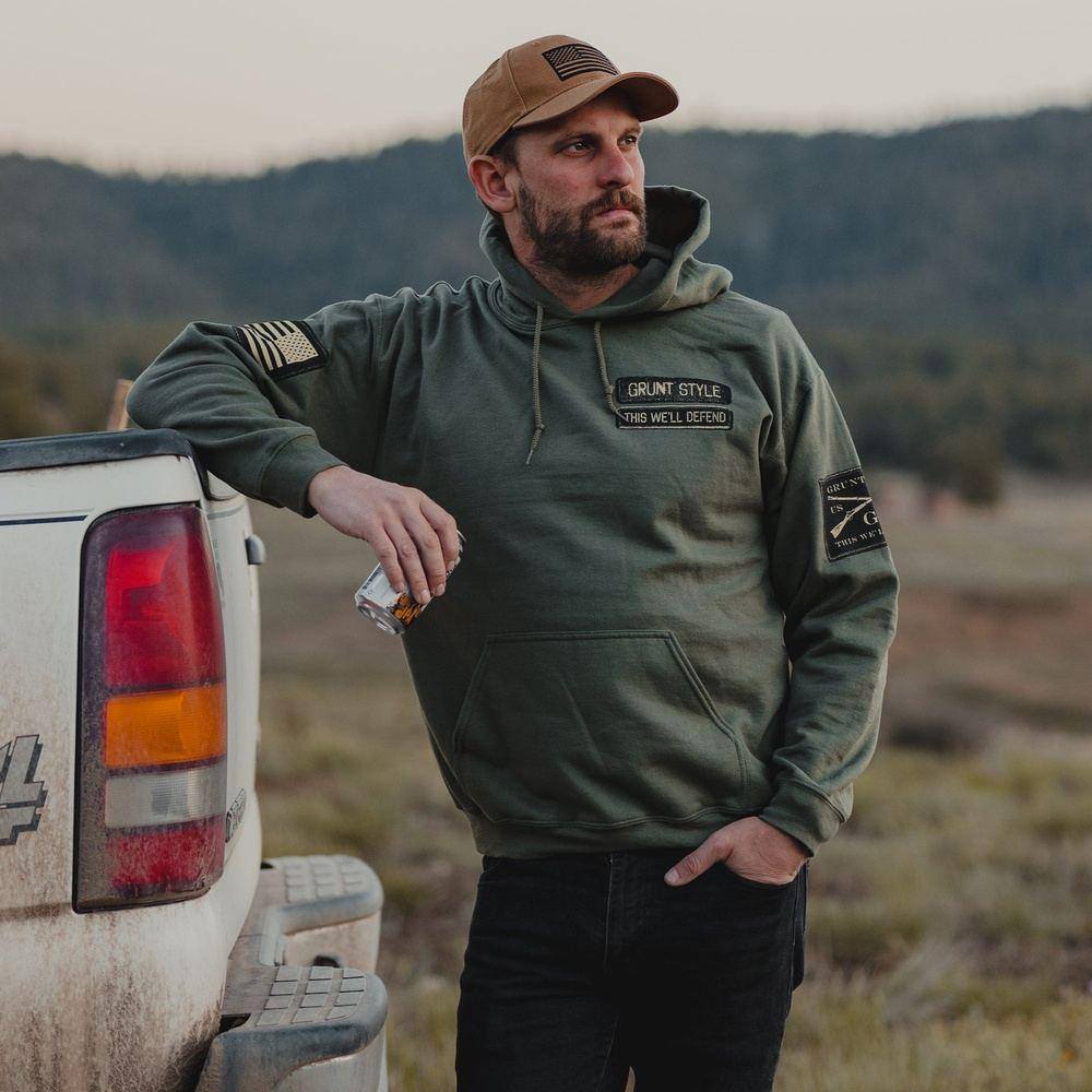 Grunt Style Name Tape Hoodie - Green Jacket