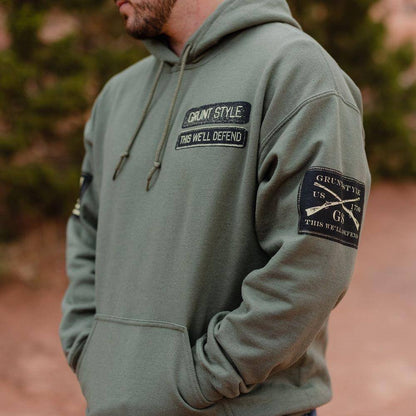 Grunt Style Name Tape Hoodie - Green Jacket