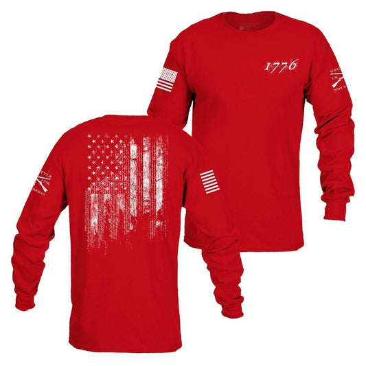 Grunt Style 1776 Flag Long Sleeve - Red
