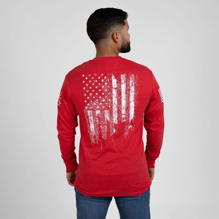 Grunt Style 1776 Flag Long Sleeve - Red