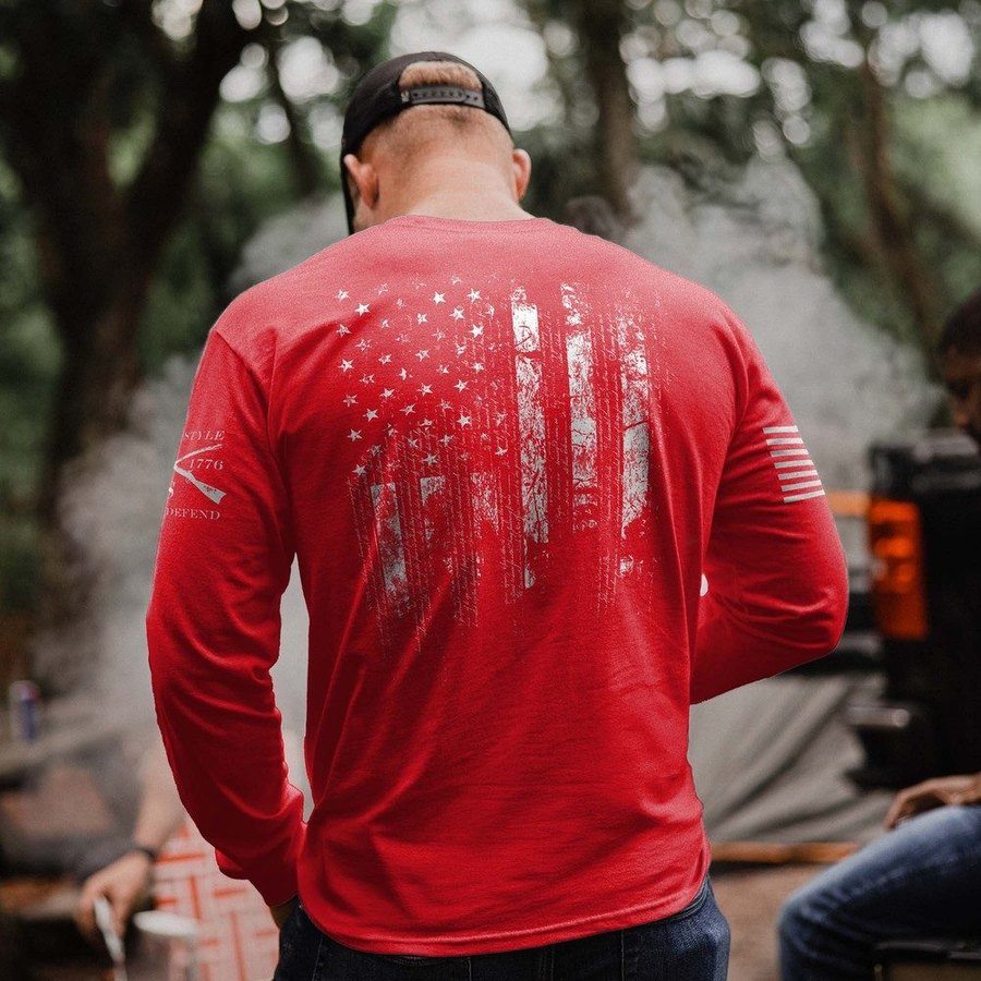 Grunt Style 1776 Flag Long Sleeve - Red