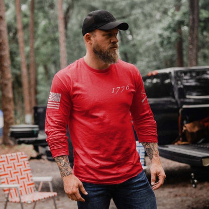 Grunt Style 1776 Flag Long Sleeve - Red