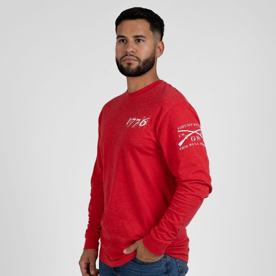 Grunt Style 1776 Flag Long Sleeve - Red