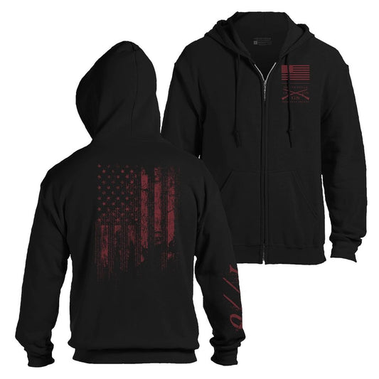 Grunt Style 1776 Flag Full-Zip Hoodie - Black
