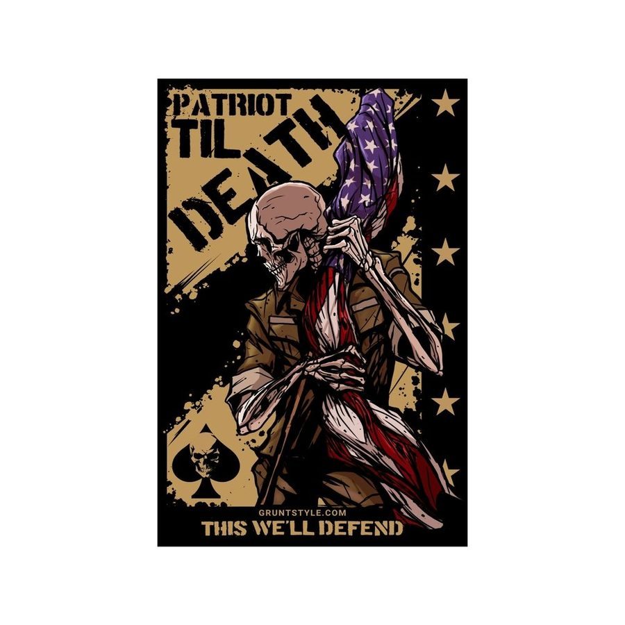 Grunt Style Patriot Til Death Sticker