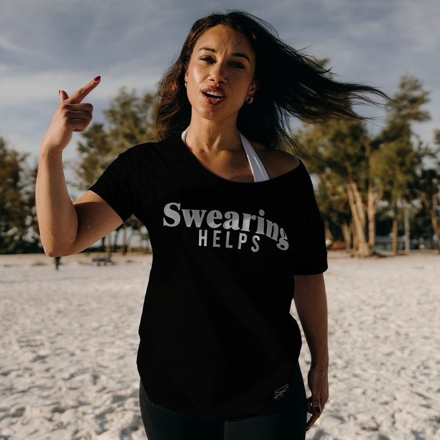 Grunt Style Women's Swearing Helps Slouchy T-Shirt - Black