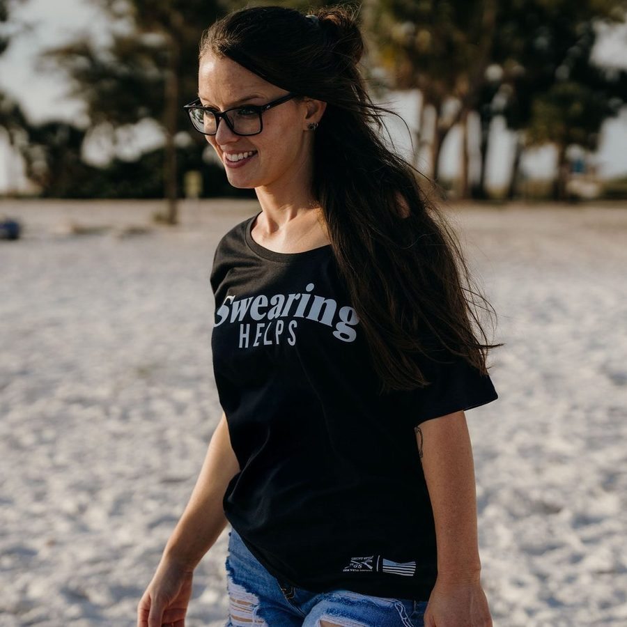 Grunt Style Women's Swearing Helps Slouchy T-Shirt - Black