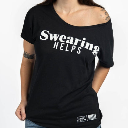 Grunt Style Women's Swearing Helps Slouchy T-Shirt - Black
