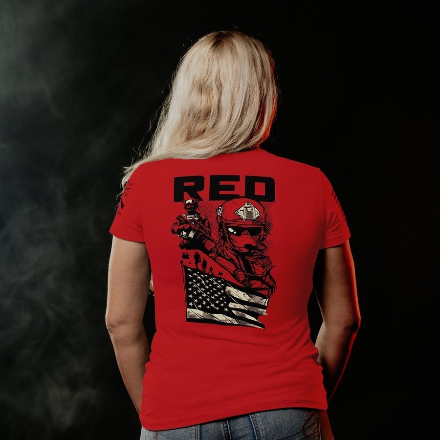 Grunt Style Women's Mission RED Slim Fit T-Shirt - Red