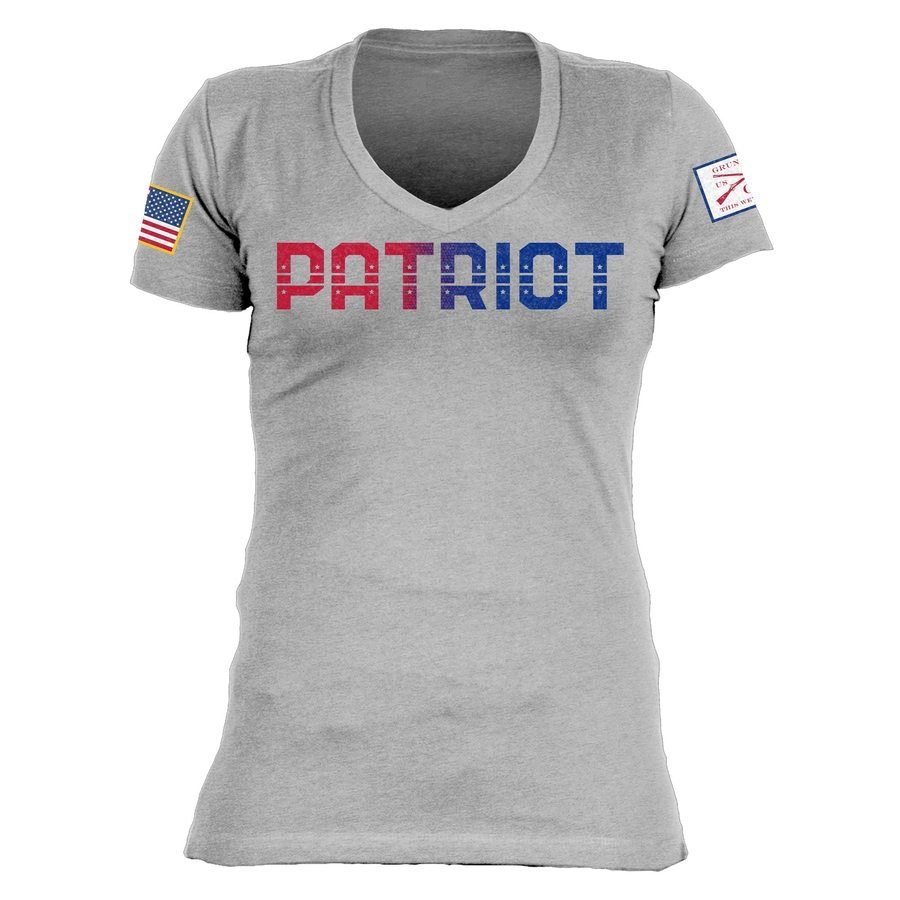 Grunt Style Women's Patriot V-Neck - Dark Heather Gray