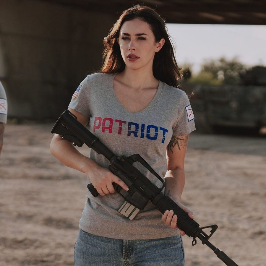 Grunt Style Women's Patriot V-Neck - Dark Heather Gray