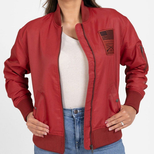 Grunt Style Women's Stealth Bomber Jacket - Red Plum