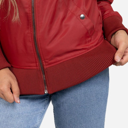 Grunt Style Women's Stealth Bomber Jacket - Red Plum