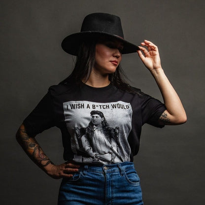 Grunt Style Women's I Wish A B*tch Would Boyfriend Fit T-Shirt - Black