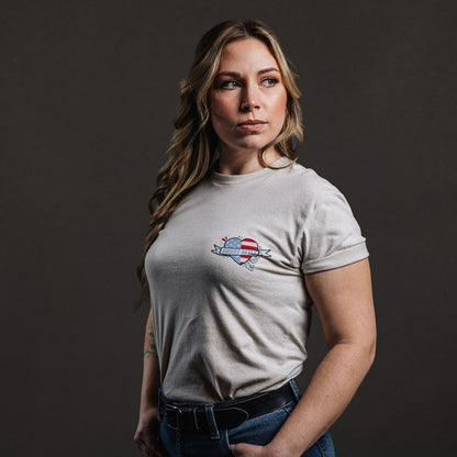 Grunt Style Women's One Flag Boyfriend Fit T-Shirt - Sand