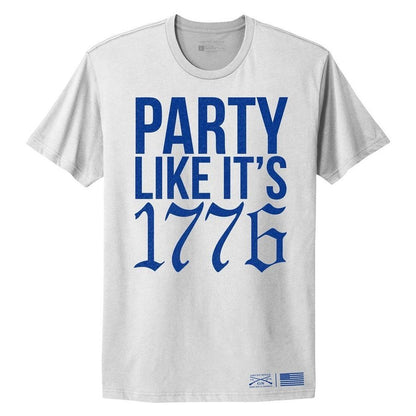 Grunt Style Women's Party Like It 1776 Boyfriend Fit T-Shirt - White