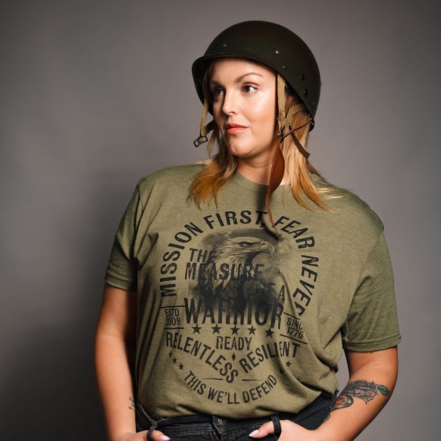 Grunt Style Women's Mission First Boyfriend Fit T-Shirt - Military Green