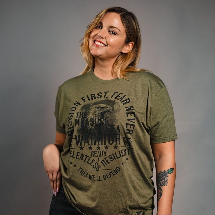 Grunt Style Women's Mission First Boyfriend Fit T-Shirt - Military Green
