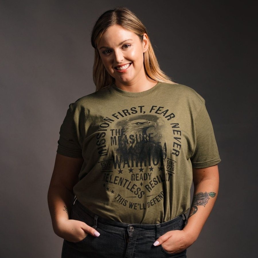Grunt Style Women's Mission First Boyfriend Fit T-Shirt - Military Green