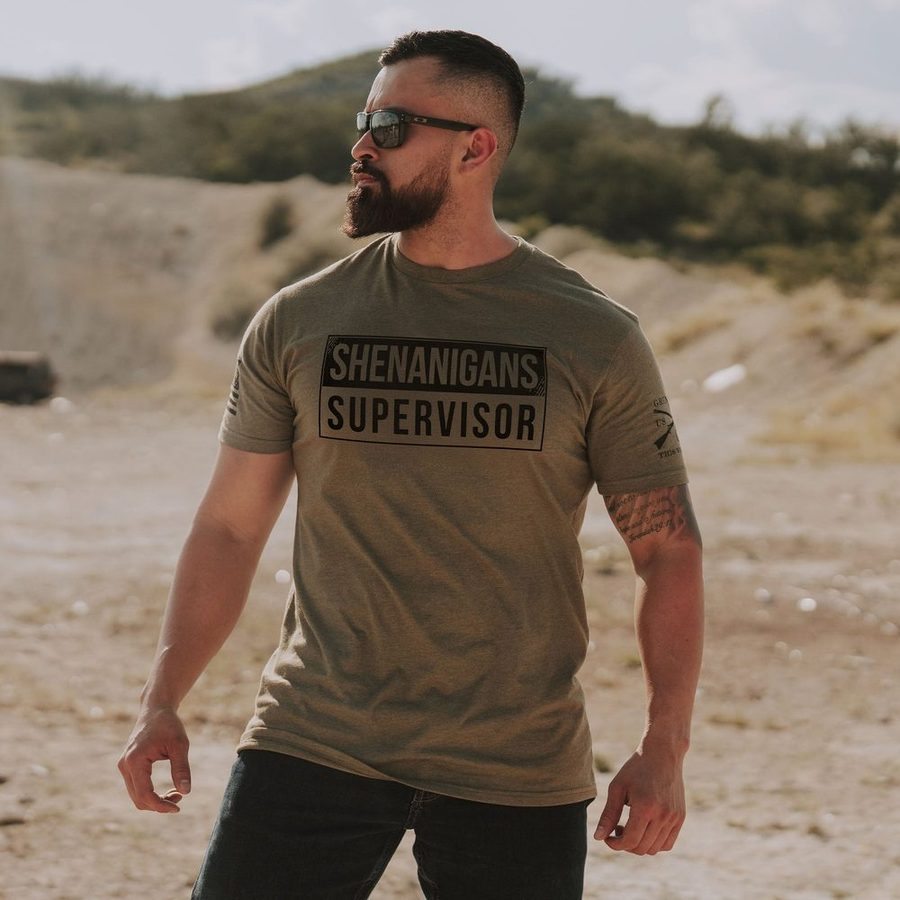 Grunt Style Shenanigans Supervisor T-Shirt - Military Green