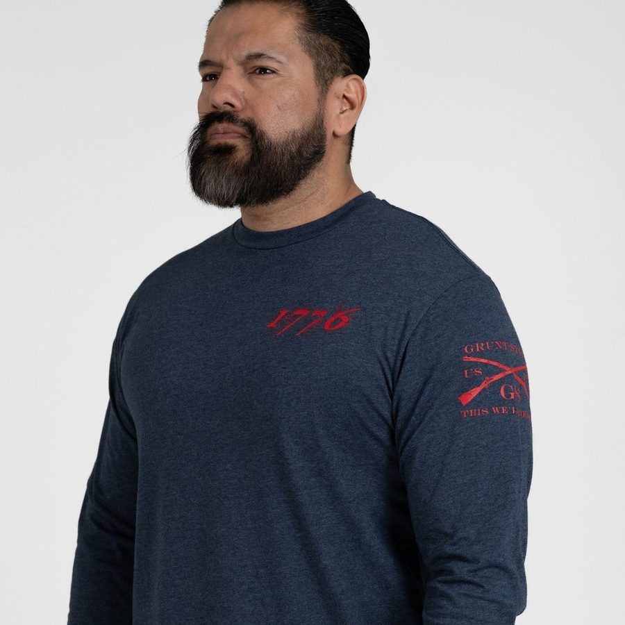 Grunt Style 1776 Flag Long Sleeve - Navy