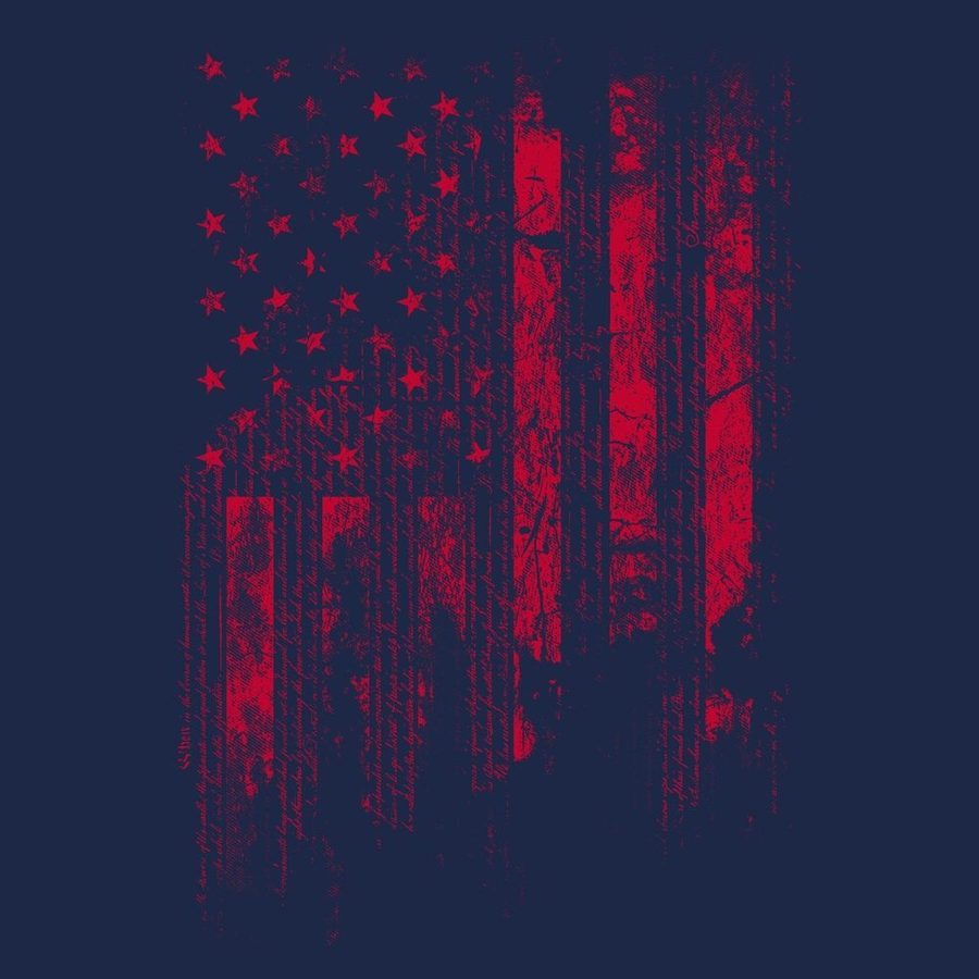 Grunt Style 1776 Flag Long Sleeve - Navy