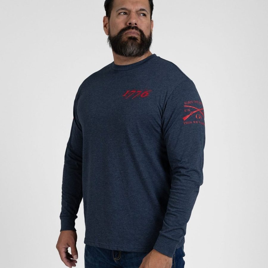 Grunt Style 1776 Flag Long Sleeve - Navy