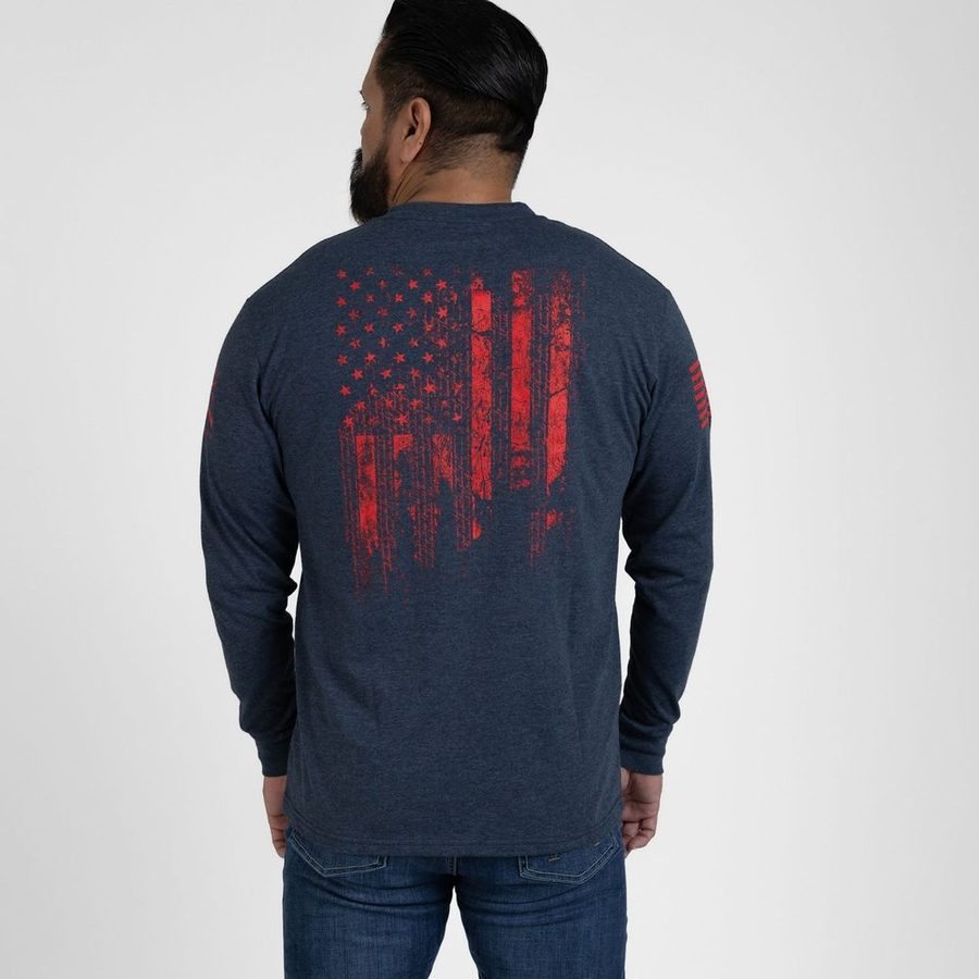 Grunt Style 1776 Flag Long Sleeve - Navy