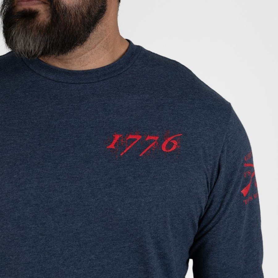 Grunt Style 1776 Flag Long Sleeve - Navy
