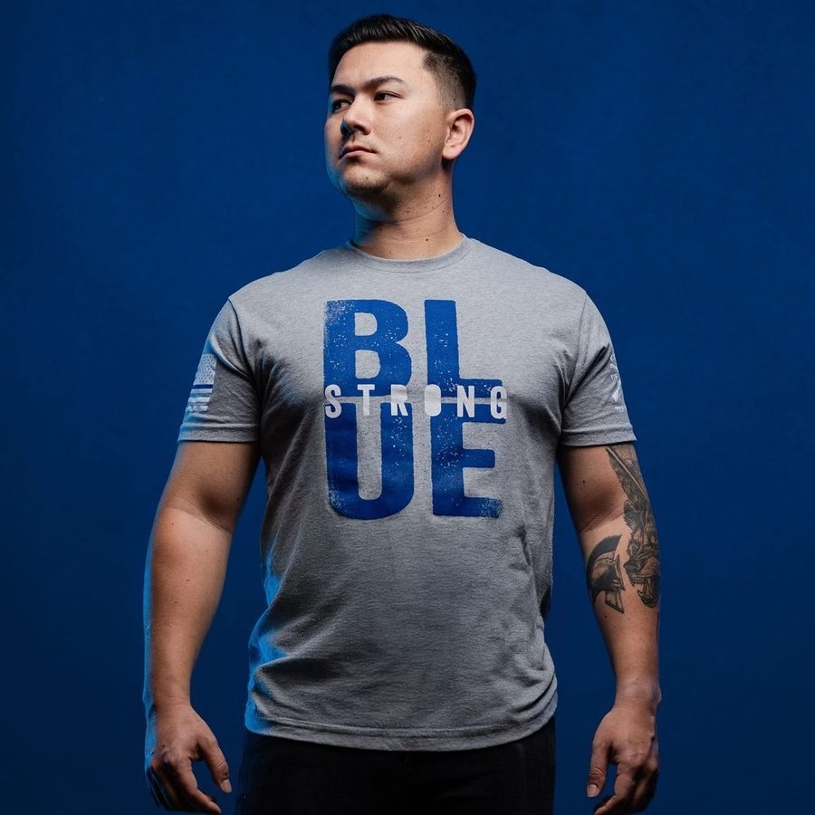 Grunt Style Blue Strong T-Shirt - Dark Heather Gray