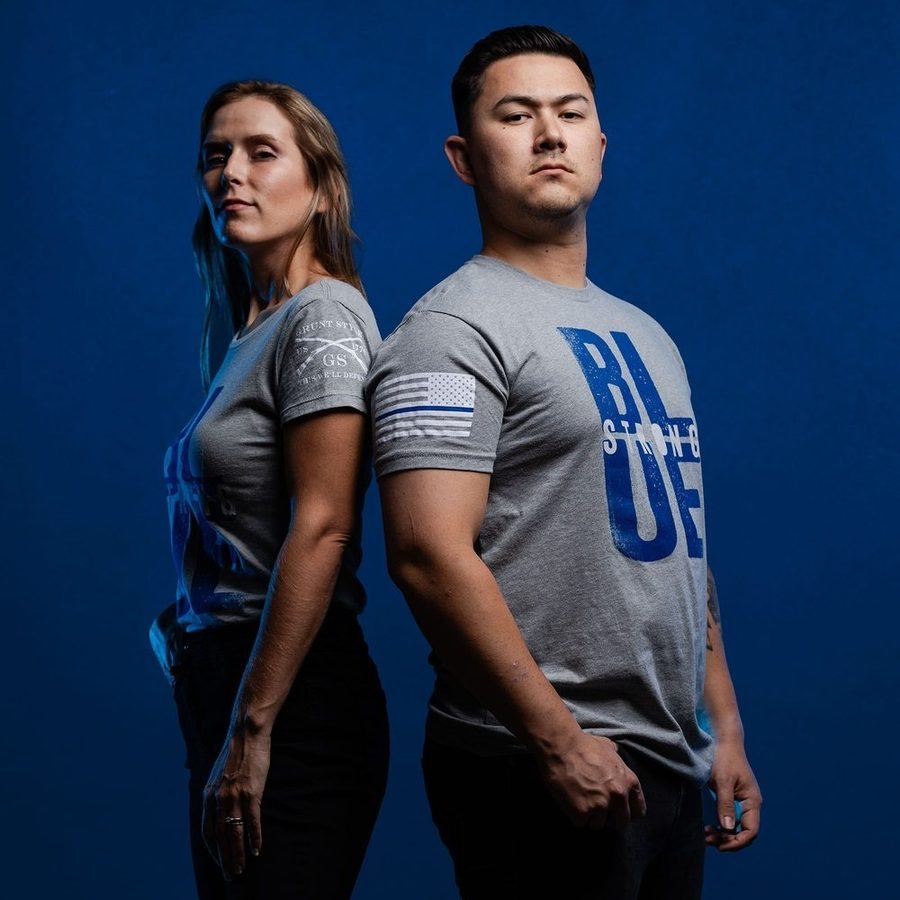 Grunt Style Blue Strong T-Shirt - Dark Heather Gray