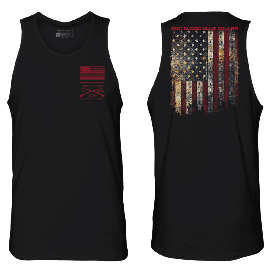 Grunt Style Red Blood Blue Collar® Tank - Black