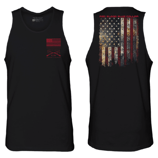 Grunt Style Red Blood Blue Collar® Tank - Black