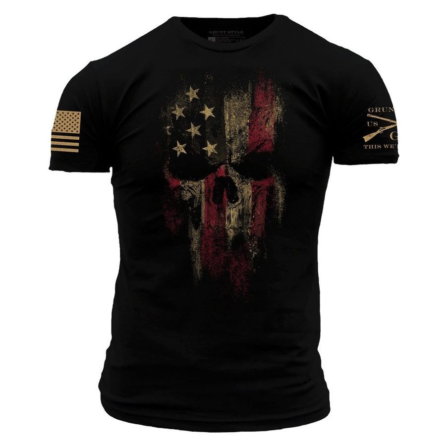 Grunt Style Men's Patriotic Shirt - American Reaper Flag