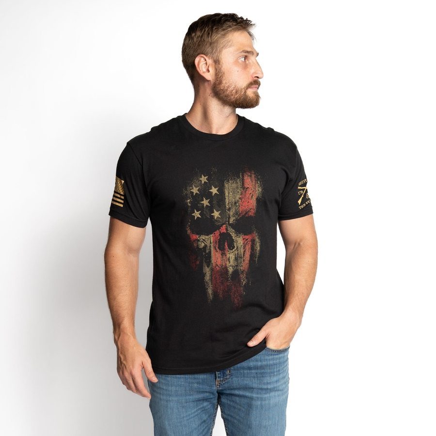 Grunt Style Men's Patriotic Shirt - American Reaper Flag