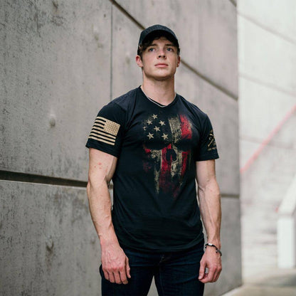 Grunt Style Men's Patriotic Shirt - American Reaper Flag