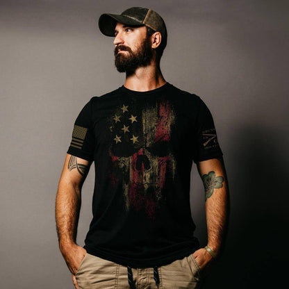 Grunt Style Men's Patriotic Shirt - American Reaper Flag