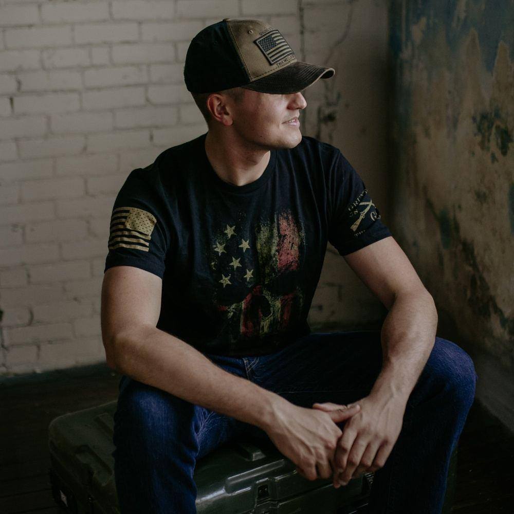 Grunt Style Men's Patriotic Shirt - American Reaper Flag