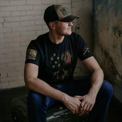Grunt Style Men's Patriotic Shirt - American Reaper Flag