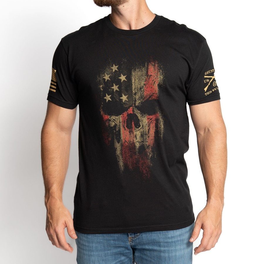 Grunt Style Men's Patriotic Shirt - American Reaper Flag