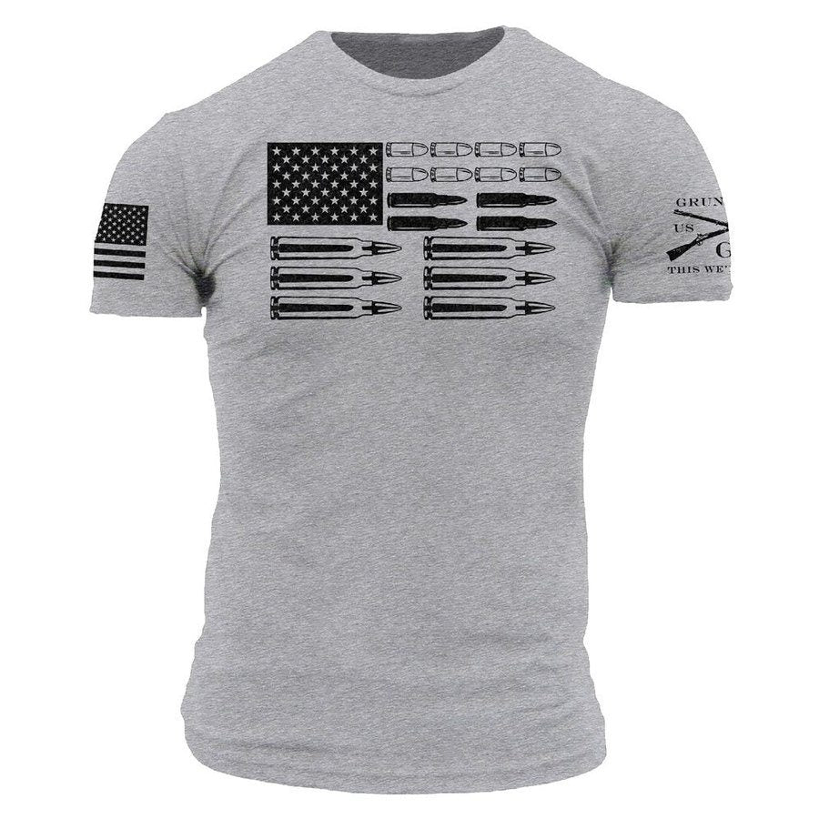 Grunt Style Ammo Flag T-Shirt - Dark Heather Gray
