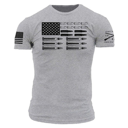 Grunt Style Ammo Flag T-Shirt - Dark Heather Gray