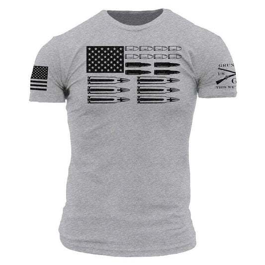 Grunt Style Ammo Flag T-Shirt - Dark Heather Gray