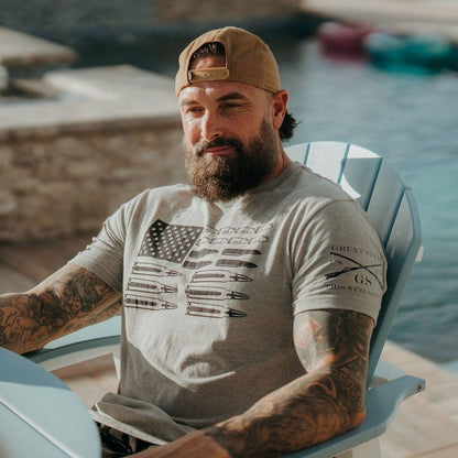 Grunt Style Ammo Flag T-Shirt - Dark Heather Gray
