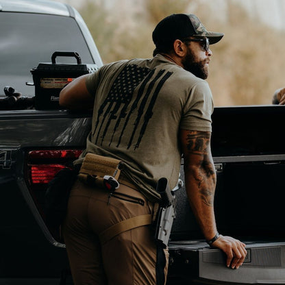 Grunt Style Rifle Flag 2.0 T-Shirt - Military Green