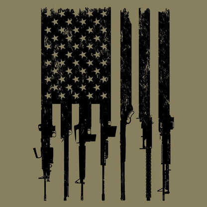 Grunt Style Rifle Flag 2.0 T-Shirt - Military Green