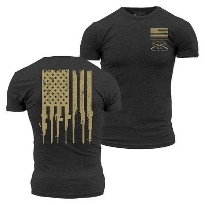 Grunt Style Rifle Flag 2.0 T-Shirt - Charcoal