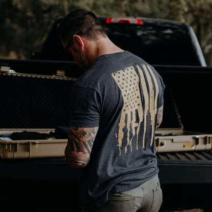 Grunt Style Rifle Flag 2.0 T-Shirt - Charcoal